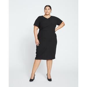 Universal Standard Mary Double Luxe Dress in Black Size M 18-20 New with Tag